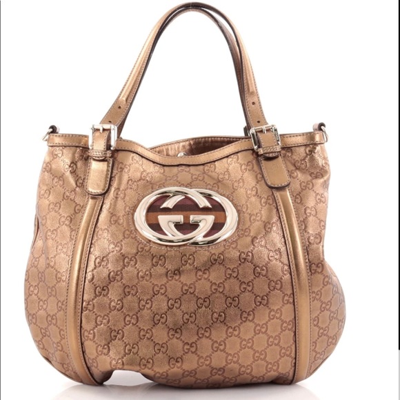 Gucci Britt Web Convertible Satchel Guccissima Leather Large - Picture 1 of 4